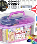Purple 40 Spools Sewing Thread Gift Box Kit For Portable Basic Repairs Handy Hand Sewing Set With All Essentials For Crafting Mending And DIY Projects Dope Gift Box For Crafters