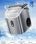 Chewable Nugget Ice Countertop Maker With One Click Operation Portable Stainless Steel Ice Machine Delivers 34 Lbs Per Day