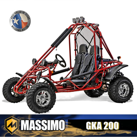 Go Kart With 169cc 10 HP Engine, 35 MPH Top Speed, Independent Suspension, Adjustable Seats, Baja Lights, All Terrain Tires, Adult Size, Red