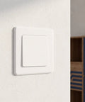 2 Pack Self Adhesive Access Panel For Drywall And Ceilings 4 X 4 Inch Inside Size Peel And Stick Pipe Hole Cover mounted on wall.