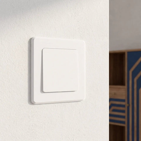 2 Pack Self Adhesive Access Panel For Drywall And Ceilings 4 X 4 Inch Inside Size Peel And Stick Pipe Hole Cover mounted on wall.