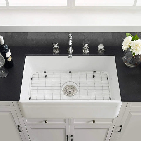 Stainless Steel Kitchen Sink Grid 25 x 13, Rubber Footed, Center Drain Compatible, protects sink from scratches, in farmhouse sink.