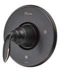 Avalon One Handle Tub And Shower Valve Trim In Tuscan Bronze With Metal Lever Handles Quick Install Trim Kit Closeup