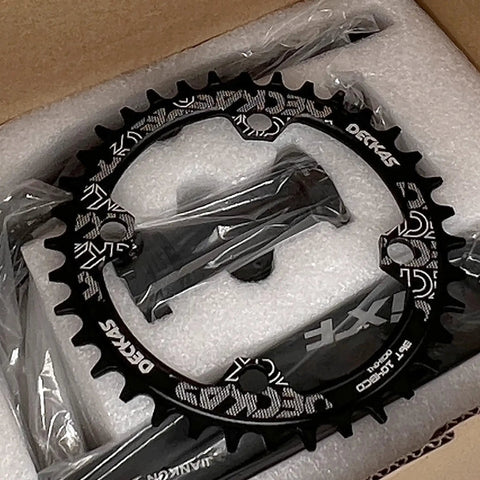 170mm Crankset With 104 BCD Single Speed Narrow Wide Chainrings 32T 34T 36T 38T For MTB BMX And Road Bikes Alloy 6061 Arm Set Black Finish Fits Shimano FSA And More For All Terrain Use, including crank arm and chainring in packaging