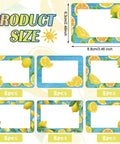 Lemon Themed Classroom Name Tags Set Of 48 Self Adhesive Desk Nameplates with large writing area, blue and yellow lemon designs.