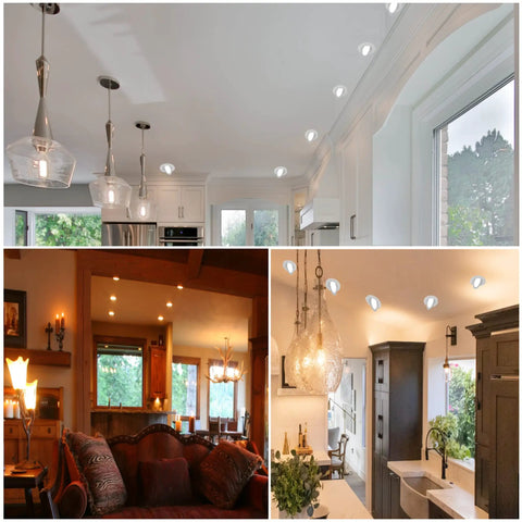 Interiors with 4 Inch Gimbal LED Recessed Light 10 Pack Eyeball Directional Adjustable Dimmable Downlight 9W 700 Lumens installed