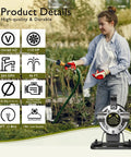 Woman using 115V Water Transfer Pump For Home Use, Portable Electric Utility Moves Water Up To 264 Gallons Per Hour with features displayed