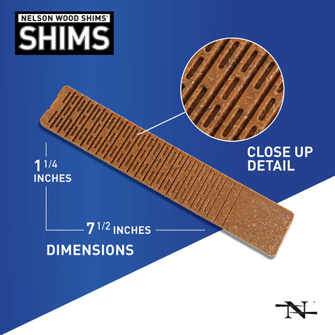 Nelson Wood Shims composite leveling shims, waterproof 24-pack, 8-inch heavy-duty wood/plastic wedges