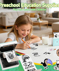 Ultra Compact Mini Sticker Printer And Portable Wireless Craft Maker For Students Hella Convenient Instant Graphic Output in use by girl crafting.