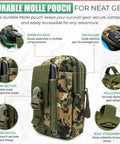 Durable Molle pouch from All In One 67 Piece 14 In 1 Outdoor Survival Gear Kit with compartments and straps for secure gear storage.