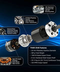 Beefy Power Thor 3548 Planetary Gear Motor features and components, 18V DC, 900KV, 51:1 ratio, 24.7 Nm torque, for robotics and RC use.