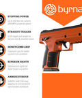 Top Shelf Non Lethal Kinetic Launcher Setup For Real Talk Home Defense And Street Smart Personal Protection With Sticky Honeycomb Grip Fast Aim Optics Orange Design Proudly Made In Usa featuring ergonomic honeycomb grip and superior sights.