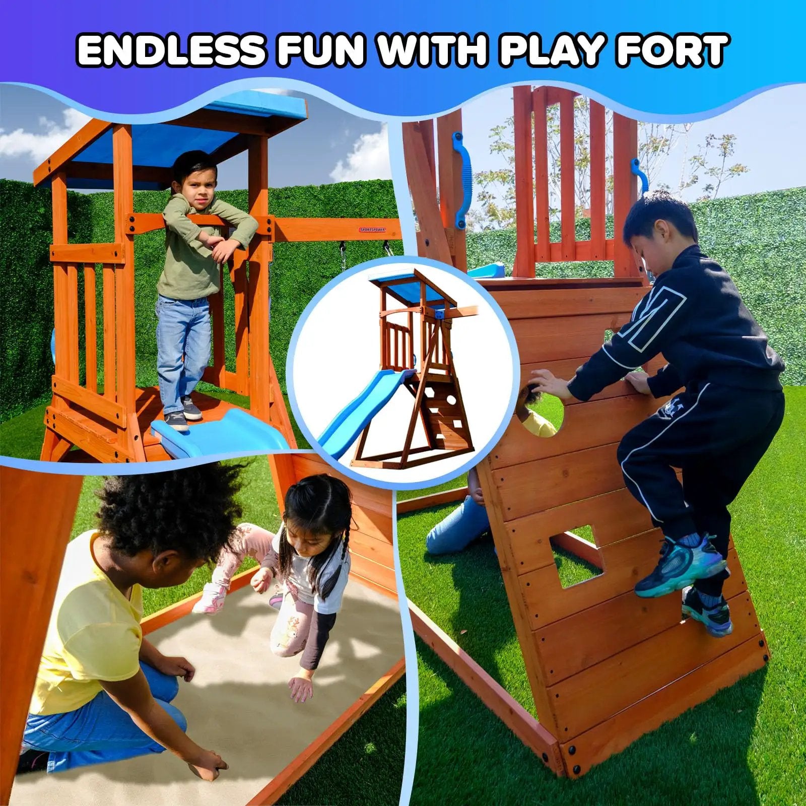 Backyard Cedar Outdoor Swing Playset ✓