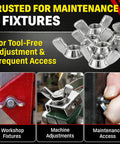 Stainless Wing Nuts 8-32 Machine Thread, 18-8 Stainless Steel, Rust Resistant Hardware shown in use for adjustments.