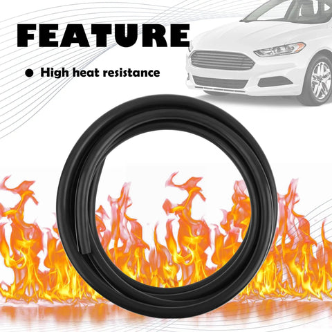 Durable Silicone Vacuum Hose For Automotive Use, Nine Point Eight Four Feet Long, Inner Diameter Five Thirty Two Inch, Outer Diameter Three Eighth Inch, Heavy Duty Universal Vacuum Lines For Car Truck And SUV, Easy Fit For Air And Water Transfer, coiled with high heat resistance feature.
