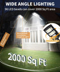 Top Shelf Solar Street Lights Outdoor Waterproof 2 Pack Led Flood Lamp 10000 Lumen with wide angle coverage for 2000 Sq Ft area.