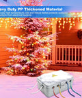 Large Outdoor Electrical Box With IP54 Weatherproof Cover 8 Cable Ports for Outlets Timers Extension Cords in snowy garden scene
