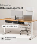 Under Desk Cable Management Tray Set Of 2 With 10 Cable Ties mounted under a desk, organizing cables for a tidy office setup
