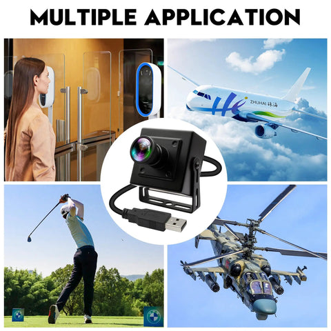 50FPS Global Shutter USB Camera With Wide Angle Distortion Free Color Lens USB 2.0 Plug And Play For Golf Swing Slow Motion Industrial Machine Vision VR And Robotic Vision
