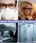 Anti-fog wipes for glasses; large, pre-moistened lens cleaner by Amazon (200-pack) used for mask fog, driving, bathing.