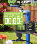 100 Ft Pressure Compensated Drip Irrigation System With Timer No Leak Quick Connect for Automatic Watering in garden setup.