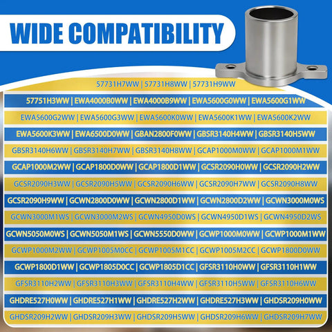 Top Shelf Replacement Washer Tub Bearing For Front And Top Loader Washing Machines Heavy Duty Metal Drum Support Bearing Quick Snap Install Smooth Spin Operation Genuine Grade with compatibility chart.