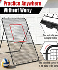 Volleyball Rebounder Net 7x4ft Two Net System With 5 Angle Adjustable Frame Ultra Durable Trainer for spikes and serves installation view