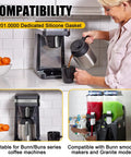 Woman using coffee maker with Replacement Silicone Tank Inlet Gasket Set 3 Pack For Coffee Makers And Water Bottles Fits Popular Drip Machines