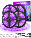 Black Light Strip Kit With 79 Feet Of Flexible LED Lights Powered By 12V 1440 LEDs For Lit Glow At Halloween And Christmas Parties