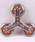 Stair Climbing Triangle Caster Wheels Replacement 3.74 In Diameter Stainless Steel for carts and dollies, front view