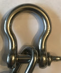 Heavy Duty Marine Grade 316 Stainless Steel Anchor Chain Four Feet Long Corrosion Resistant Boat Rode Kit With Beefy Bow Shackles close-up of bow shackle