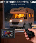 No Fuss 8Kw Diesel Air Heater With Simple LCD Screen and Dang Fast Warmup For Your Ride Or Campout featuring remote control and RV.