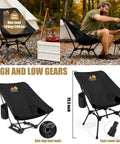 Ultralight Backpacking Camping Chair With Cup Holder And Storage Bag, Portable Foldable Camp Chair, man using chair outdoors.