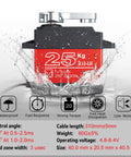 Beefy 25KG High Torque RC Servo Waterproof Full Metal Gear With 25T Horn shown in splash proof demonstration