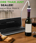No Fuss Automatic Food Vacuum Sealer For Easy Meal Prep And Fresh Storage with wine stopper and hose on table