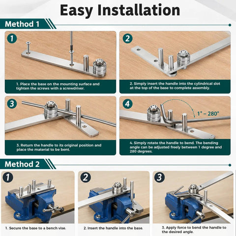 Super Tough Manual Rebar Bender Mini Tubing Wire Bending Tool Crafted From Durable Steel For Precise Rod Shaping installation guide.