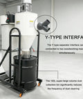 No Nonsense Heavy Duty Cyclone Dust Collector Dual Inlet Shop Woodchip Separators 100 Gallon Two Stage Barrel Vacuum with Y-type interface.