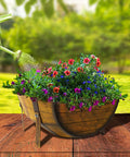 Two Pack Rustic Barrel Planters With Legged Design For Outdoor Garden Backyard Metal Half Barrel Flower Pot Planter Box