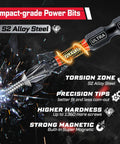 Ultimate Home DIY 58 Piece Screwdriver Set With 53 Magnetic Impact Bits And Case From Geinxurn detail of magnetized bit in action