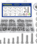 Straight Up Heavy Duty 357 Piece Phillips Pan Head Machine Screws Assortment Kit With 304 Stainless Steel Nuts Washers And Rugged Storage Case For Garage Projects in clear plastic storage box.