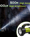 Rechargeable Camping Lantern With 800LM LED Spotlight And Flashlight illuminating rocky cliffs at night