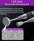 52-piece diamond grinding bit kit with 1/8in shank for Dremel, carving and polishing stone, glass, ceramics
