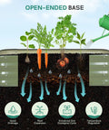 Three In One Galvanized Raised Garden Bed Kit, 4 By 2 By 1 Feet, Two Pack Modular Planter Box showing water drainage, soil and plant growth.