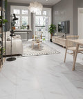 12x12 Inch Vinyl Floor Tiles Peel And Stick White Marble Waterproof Self Adhesive Sticker Tiles for stylish living room flooring