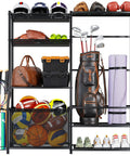 Garage Sports Gear Organizer With Golf Bag Storage Rack Heavy Duty Ball Organizer With Baskets Bat Holder And Shoe Shelf