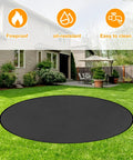Round Fire Pit Mat For Bonfire And Outdoor Cooking Built To Take The Heat Heavy Duty Fireproof Under Grill Mat 48 Inch Diameter on grass