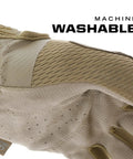 Close-up of brown men's size small 0.5mm High-Dexterity Tactical Work Gloves with AX-Suede palm and breathable TrekDry back, machine washable.