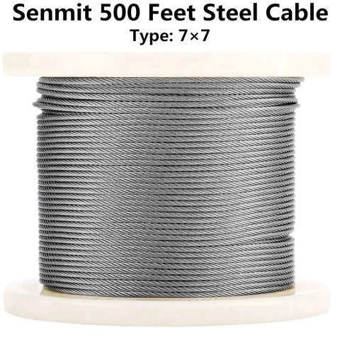 1/8 Inch Stainless Steel Wire Rope For Deck Cable Railing Kit, 7x7, 500 Feet, Marine Grade 316 on spool