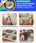 Wood Craft Iron On Transfer Paper For DIY Projects Five Sheets Eight And A Half By Eleven Inches used on wooden crafts and decor.