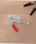 Front view of a Four Piece Push Pull Toggle Clamps Set For Woodworking And Metal Workholding on wood surface, red handle visible.